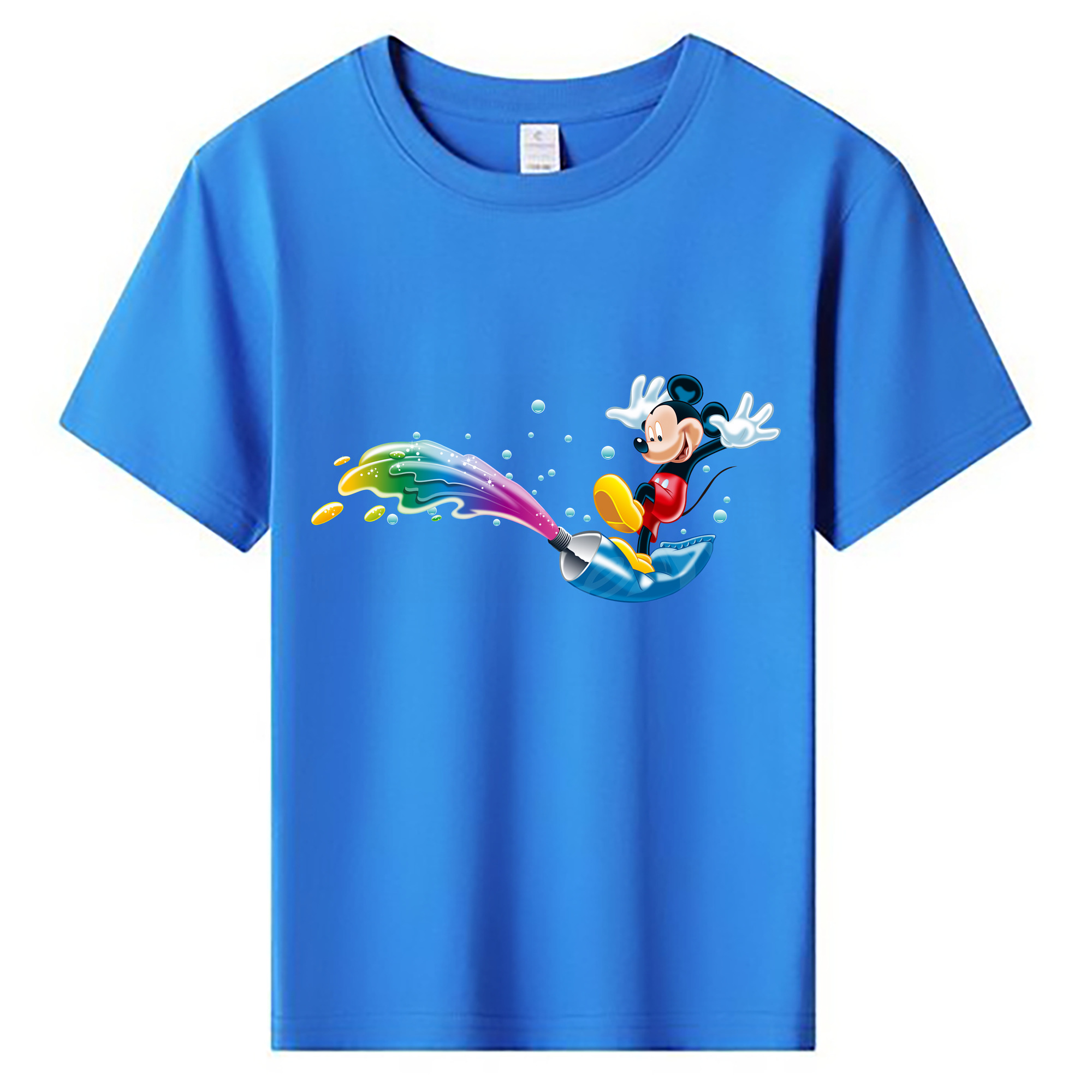 （画像用） ミッキーマウス Mickey Mouse 綿100％キッズTシャツ（フロントプリント）